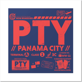 Vintage Panama City PTY Airport Code Travel Day Retro Travel Tag Posters and Art